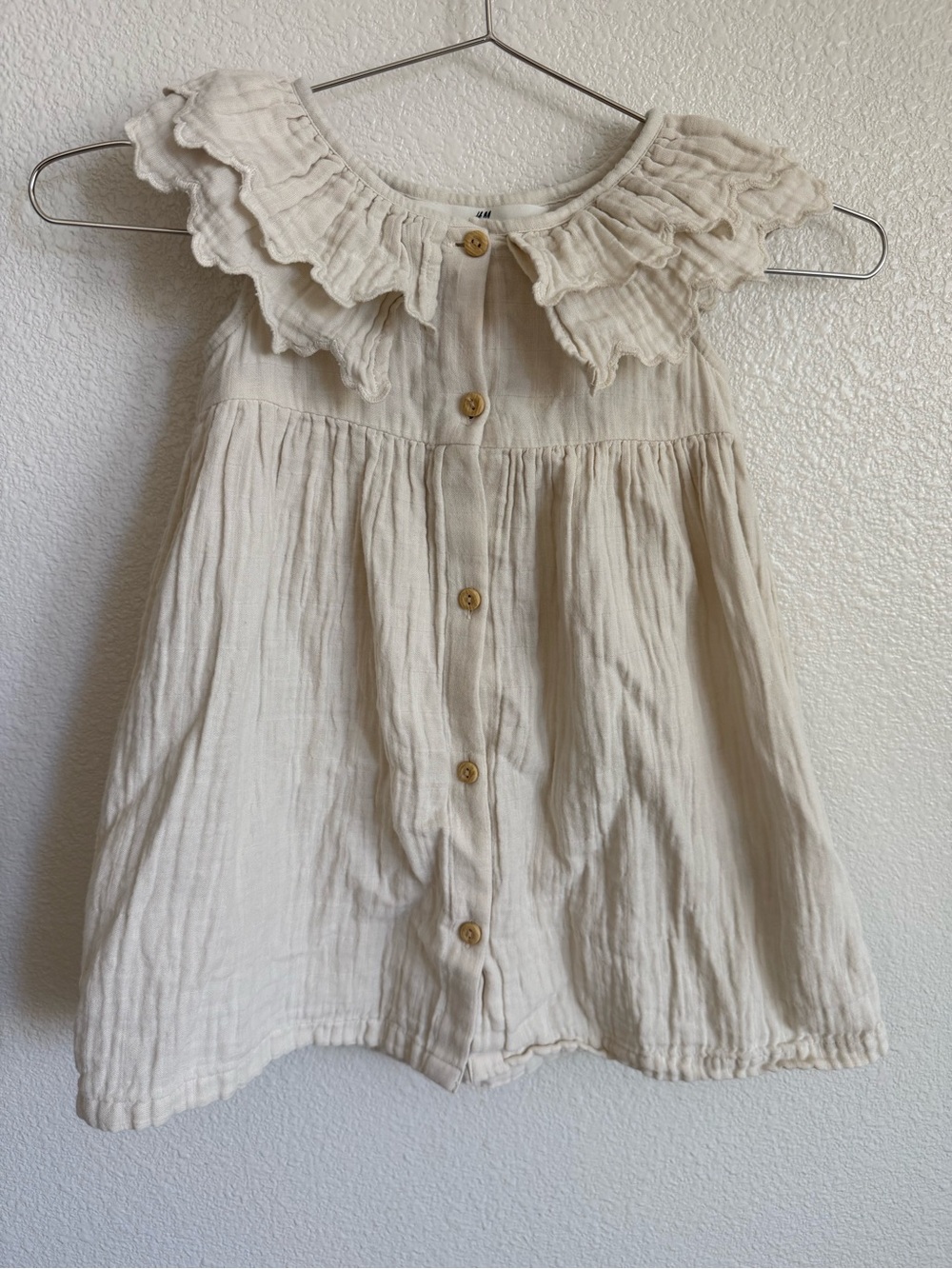 H&M Cream Button-Front Gauze Blouse